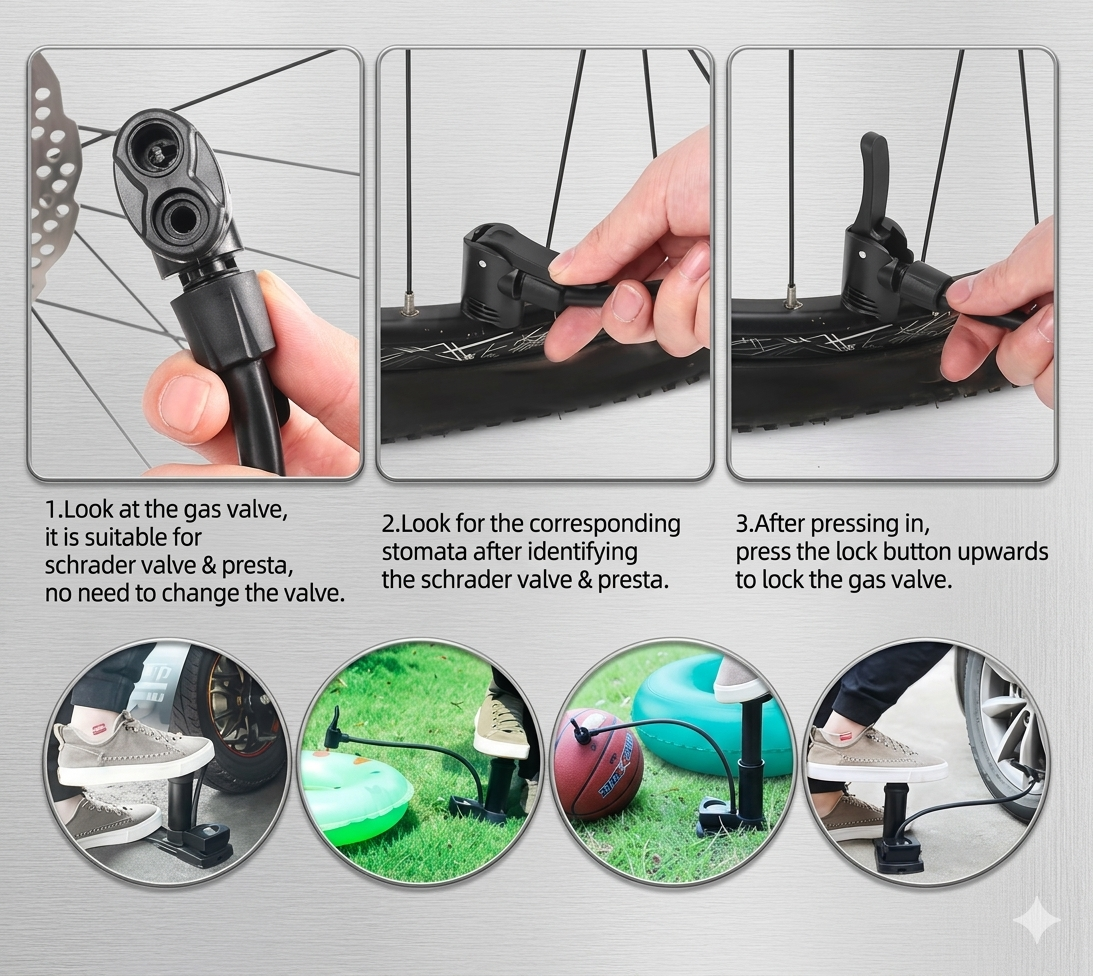 Portable High Pressure Foot Activated Air Pump