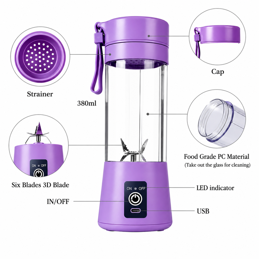 Portable USB Rechargeable Mini Blender
