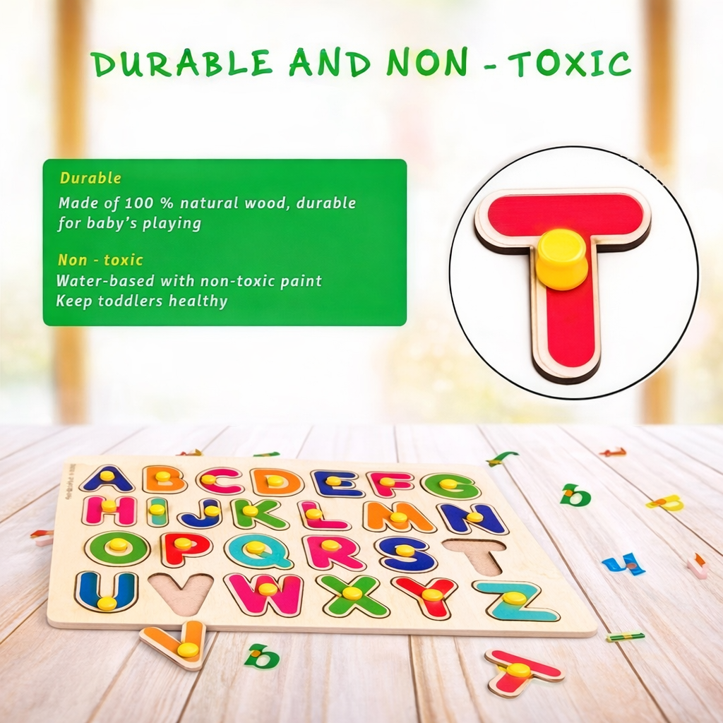 Montessori 3D Wooden Alphabet Puzzle Board