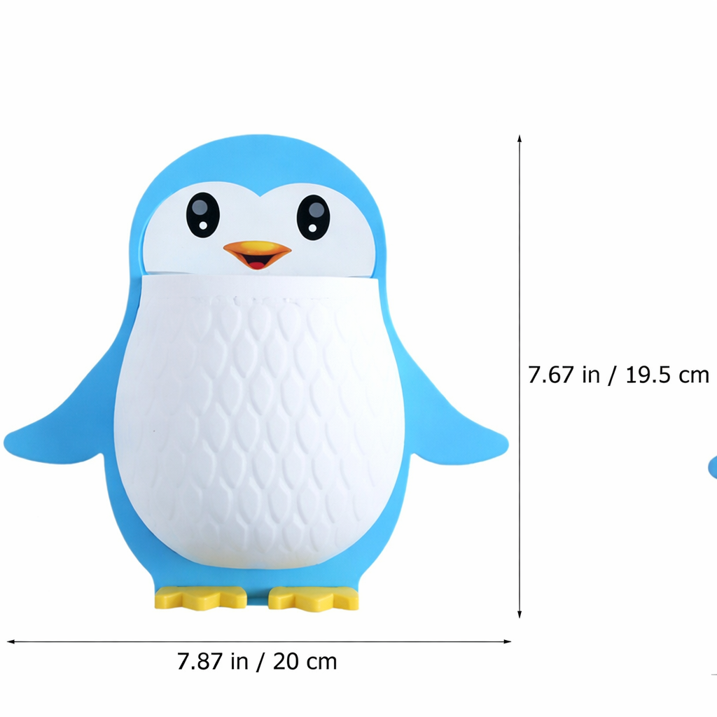Self-Adhesive Penguin Storage Box for Makeup Brushes, Stationery, and Accessories"