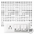 Transparent Switch ID Stickers for Switch Boards, 46 Designs, Pack of 300 Pieces (Transparent)