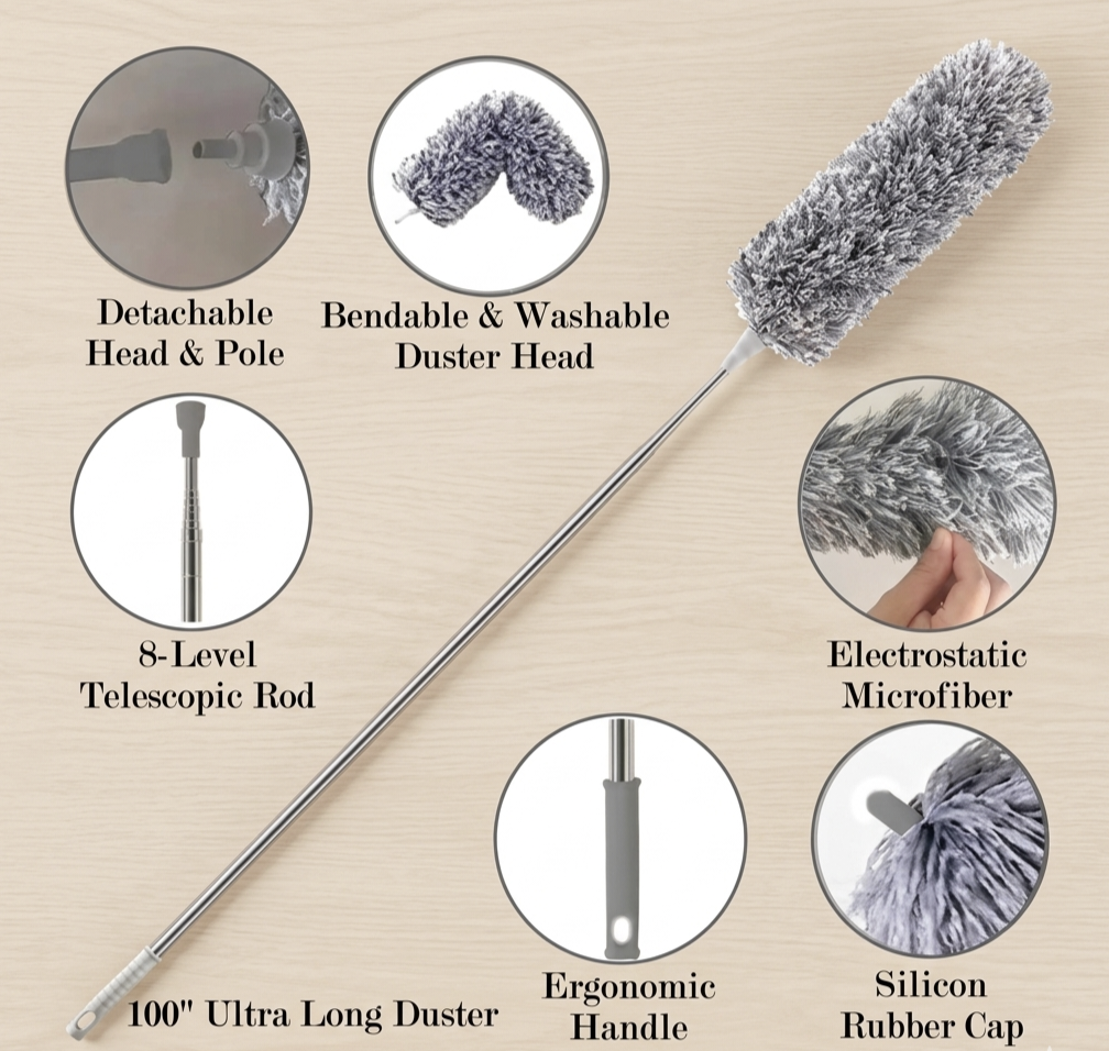 Flexible Microfiber Duster for Ceiling Fan & Corners