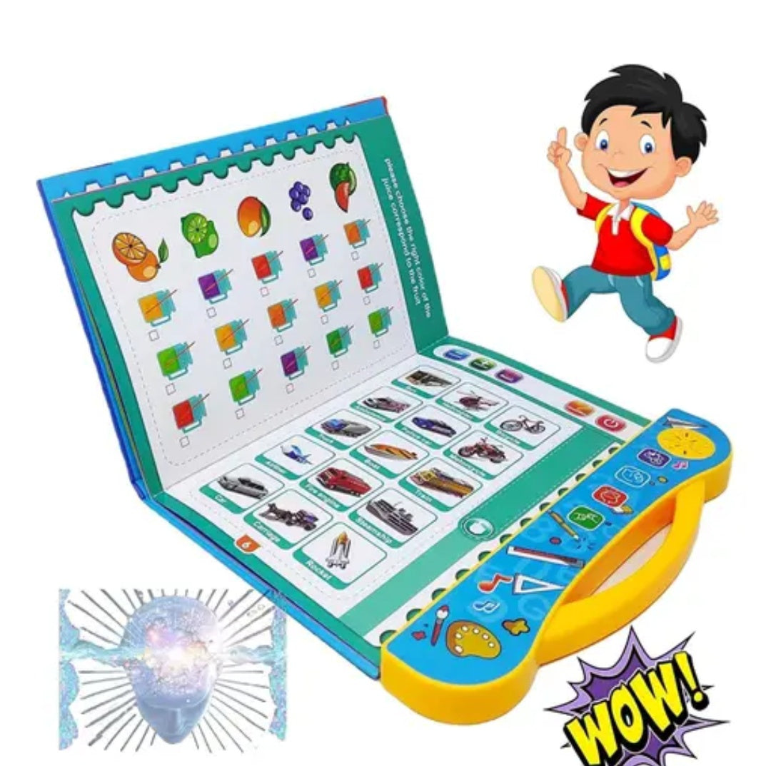 Interactive 3-in-1 Smart Talking E-Book – Early Learning Electronic Activity Notebook for Kids