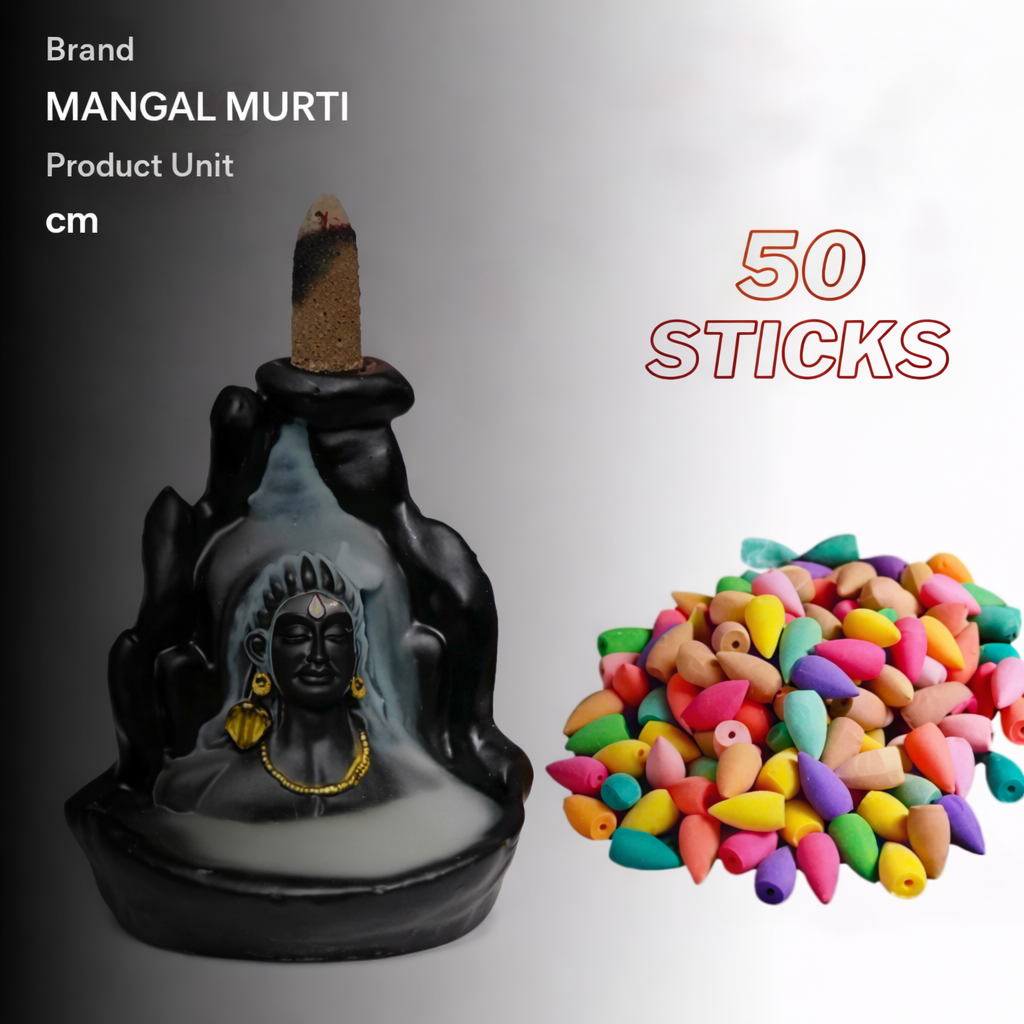 Adiyogi Shiva Backflow Incense Waterfall – Zen Smoke Fountain Decor