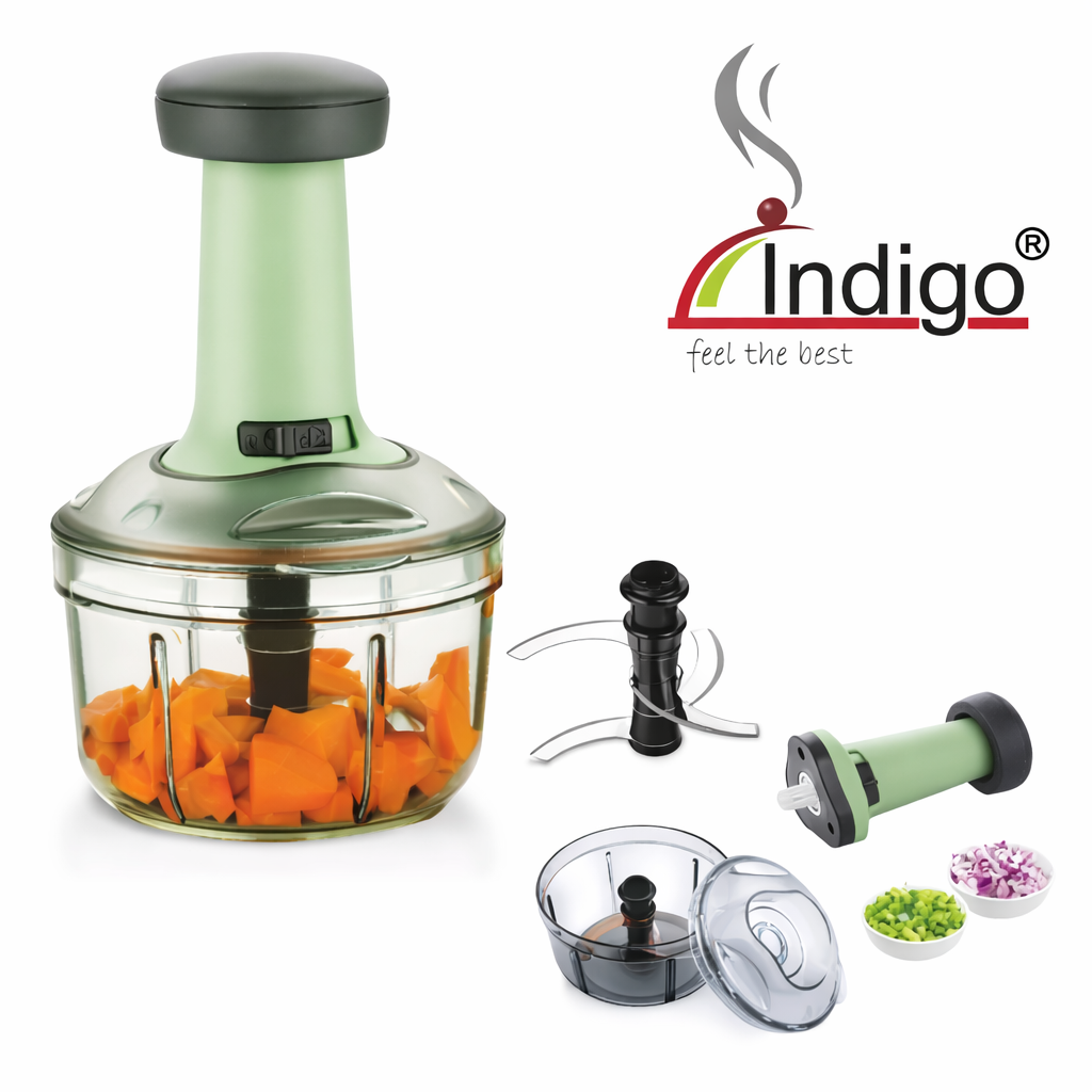 Manual Food Chopper 650ml – 3 Blade Quick Cutter