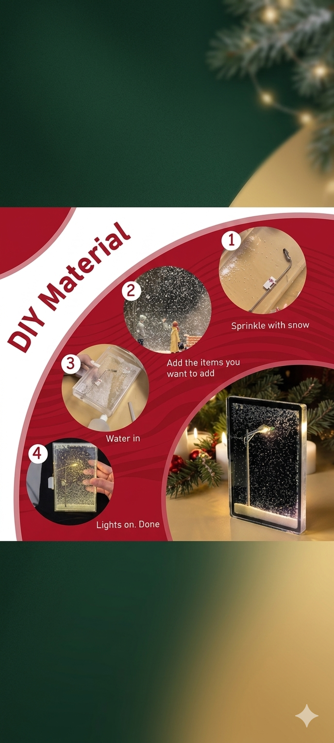 Cozy Winter Snow Streetlight LED Lamp