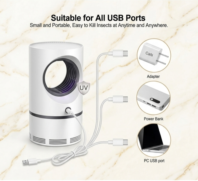 USB Ultra-Quiet LED Mosquito Trapper & Bug Zapper