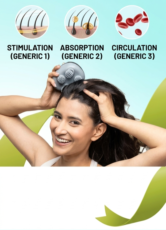 Caresmith Revive Scalp Massager, a cordless and rechargeable device designed for relaxation and hair growth stimulation.