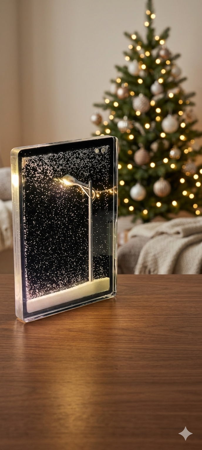 Cozy Winter Snow Streetlight LED Lamp