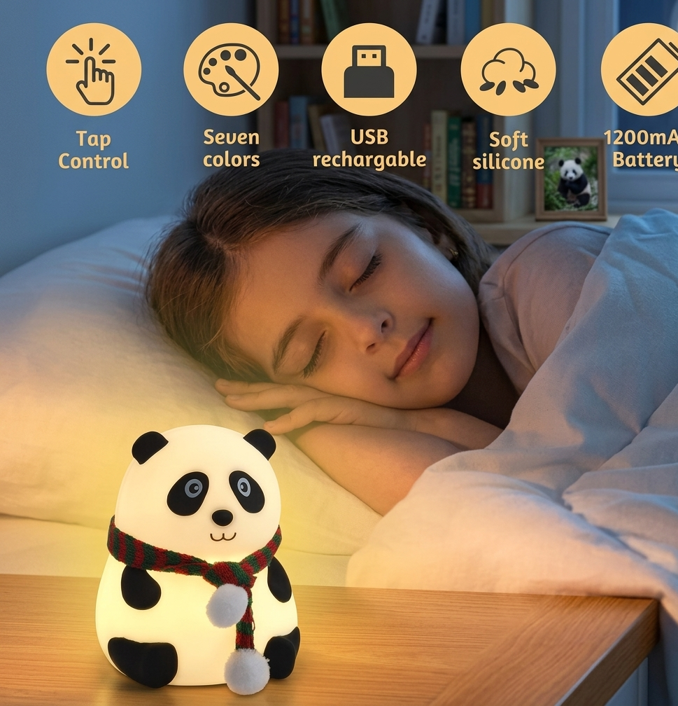 Squishy Panda Buddy: The Ultimate Multi-Color Night Light
