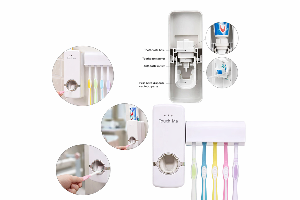 2-in-1 Wall-Mounted Toothbrush Station