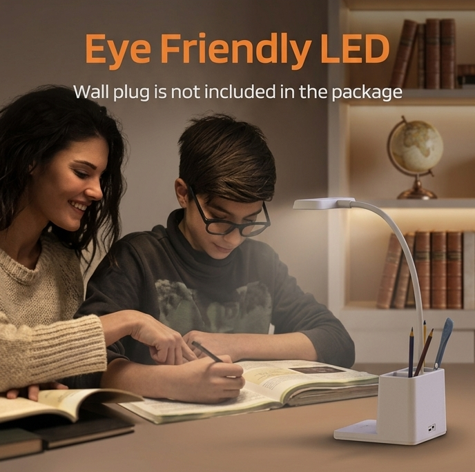 Table Lamp for Study, Dimmable Desk Lamp