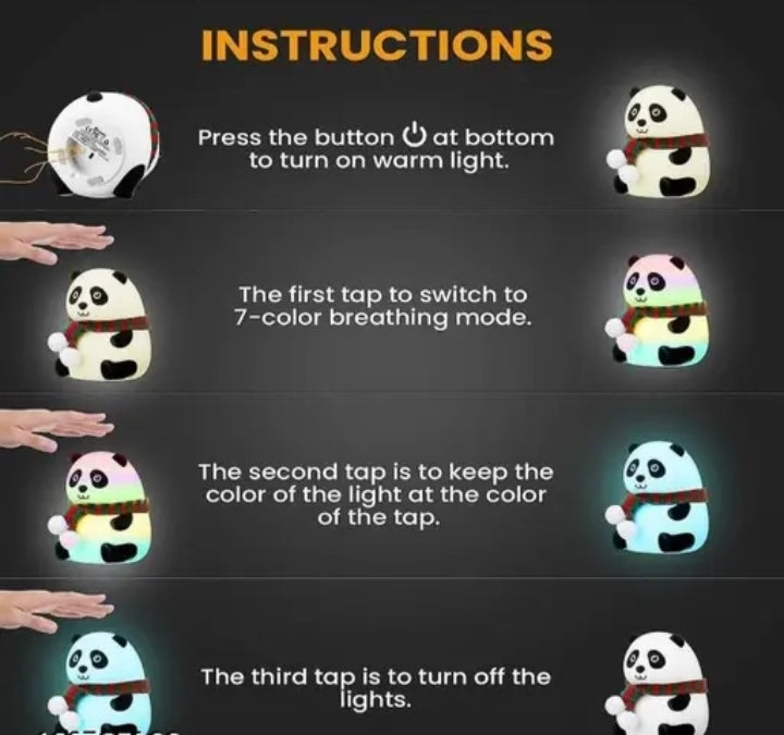 Squishy Panda Buddy: The Ultimate Multi-Color Night Light