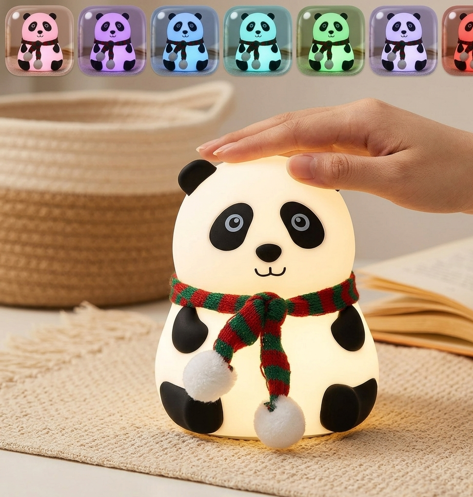 Squishy Panda Buddy: The Ultimate Multi-Color Night Light